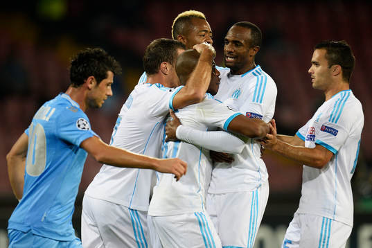 Gol Andre Ayew Marsiglia (3L) Goal celebration Napoli