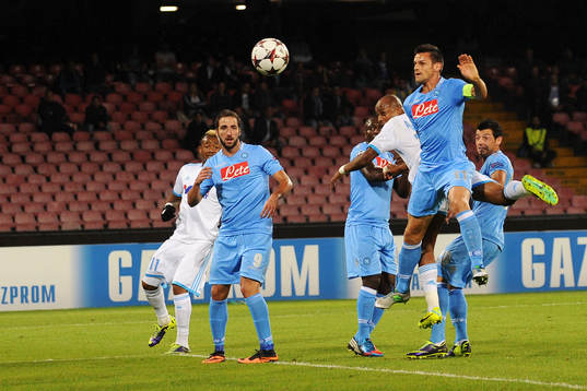 Gol Andre Ayew Marsiglia (2R) Goal celebration Napoli
