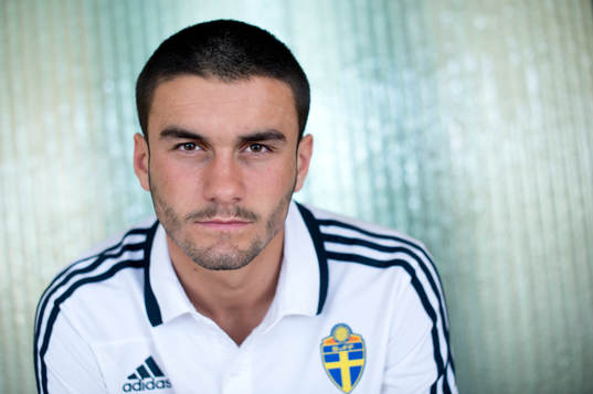 Sveriges Valmir Berisha dagen innan matchen om tredjepris i