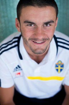 Sveriges Valmir Berisha dagen innan matchen om tredjepris i