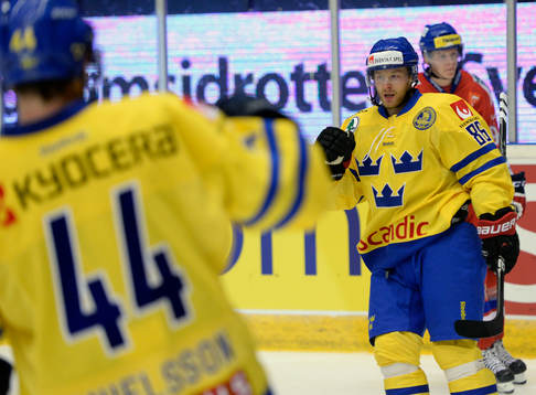 Sveriges Nicklas Danielsson och Linus Klasen jublar
