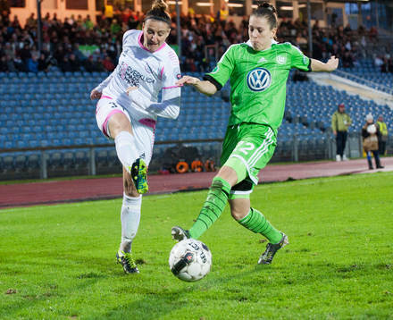 Malmös Anja Mittag och Wolfsburgs Verena Faisst i