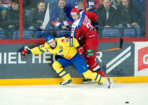Sveriges John Klingberg och Rysslands Mikhail Glukhov