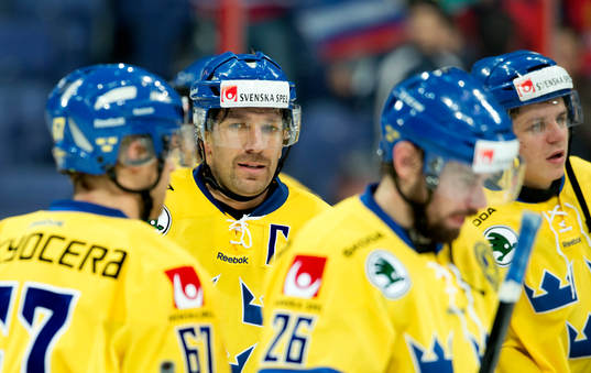 Sveriges Joel Lundqvist och de andra Svenska spelarna deppar