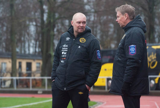 Elfsborgs tränare Klas Ingesson och Peter Wettergren i