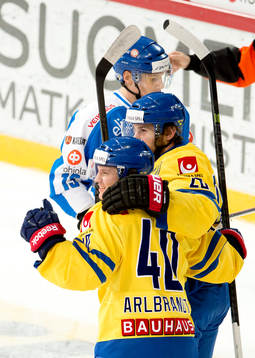 Sveriges Pär Arlbrandt jublar
