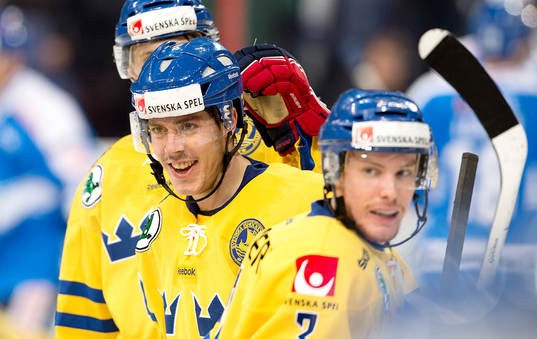 Sveriges Sebastian Erixon gratuleras