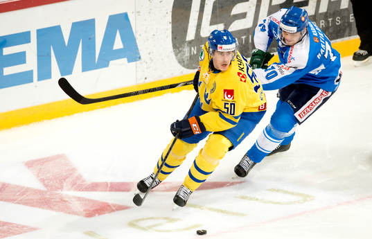Sveriges Sebastian Erixon och Finlands Teemu Hartikainen