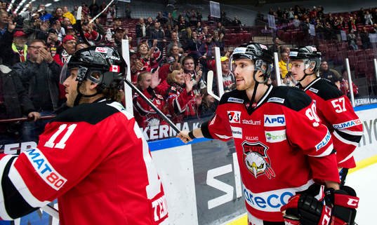 Malmö Redhawks Joey Tentute, Mattias Persson, Björn