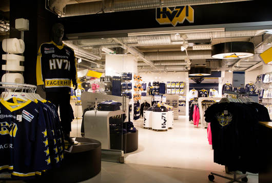 Souvenirer i HV-shopen i Kinnarps Arena