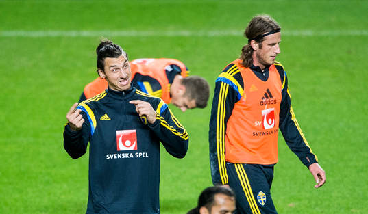 Zlatan Ibrahimovic gestikulerar