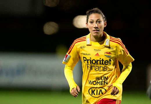 under en fotbollsmatch i Womens Champions League  mellan