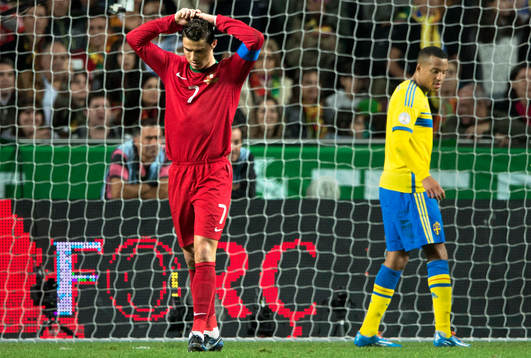 Portugals Cristiano Ronaldo deppar