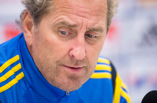 Presskonferens med Sveriges förbundskapten Erik Hamrén