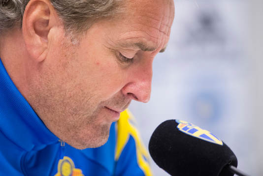 Presskonferens med Sveriges förbundskapten Erik Hamrén