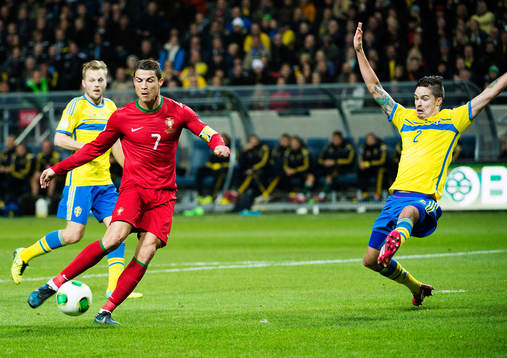 Cristiano Ronaldo och Mikael Lustig