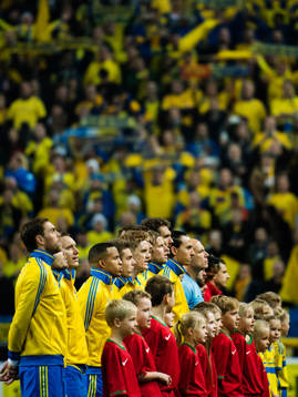 Sverige och Portugal framför svenska klacken