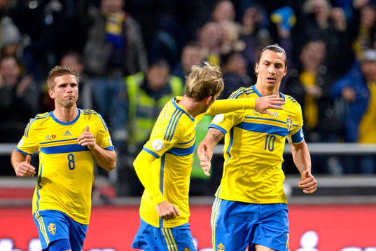 Sveriges Anders Svensson, Mikael Antonsson och Zlatan