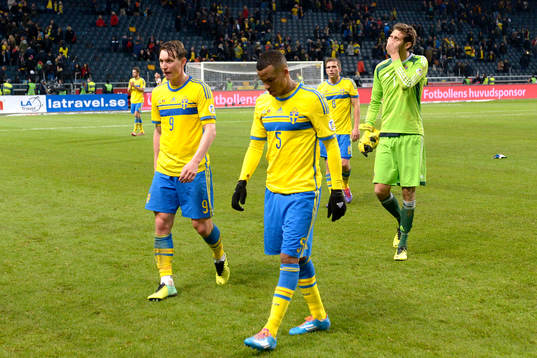 Sveriges Kim Källström, Martin Olsson och målvakt