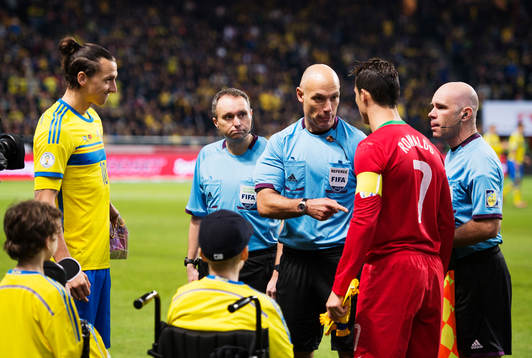 Sveriges Zlatan Ibrahimovic och Portugals Cristiano Ronaldo