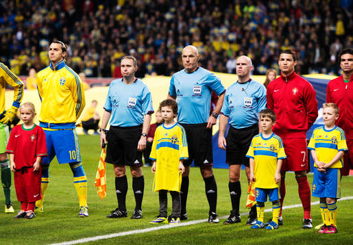 Sveriges Zlatan Ibrahimovic och Portugals Cristiano Ronaldo