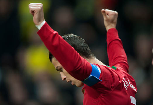 Portugals Cristiano Ronaldo  i VM-kvalet mellan Sverige och