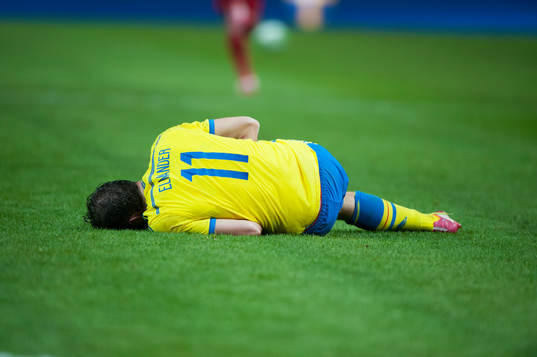 Sveriges Johan Elmander i VM-kvalet mellan Sverige och