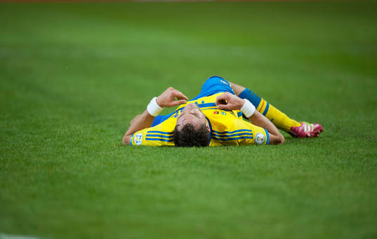 Sveriges Johan Elmander i VM-kvalet mellan Sverige och