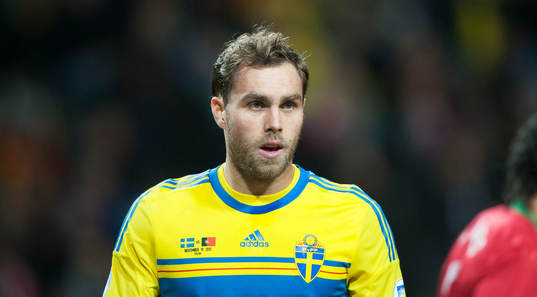 Sveriges Johan Elmander i VM-kvalet mellan Sverige och