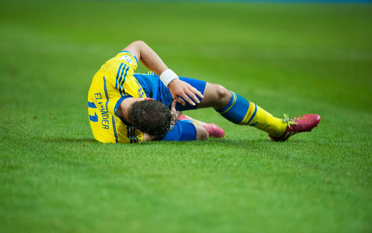 Sveriges Johan Elmander i VM-kvalet mellan Sverige och