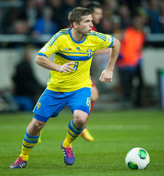 Sveriges Anders Svensson i VM-kvalet mellan Sverige och