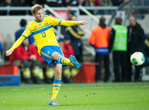 Sveriges Mikael Antonsson i VM-kvalet mellan Sverige och