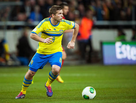 Anders Svensson i VM-kvalet mellan Sverige och Portugal i