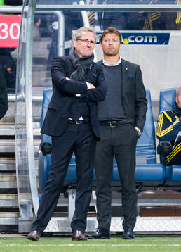 Sveriges förbundskapten Erik Hamrén och players manager