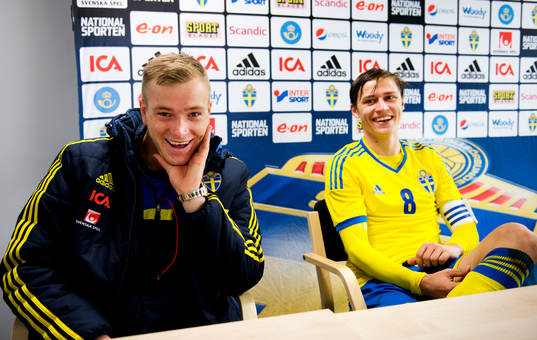 Sveriges John Guidetti och Simon Thern