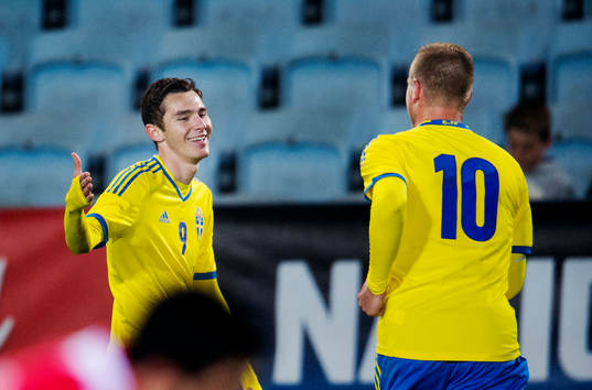 Sveriges Branimir Hrgota och John Guidetti