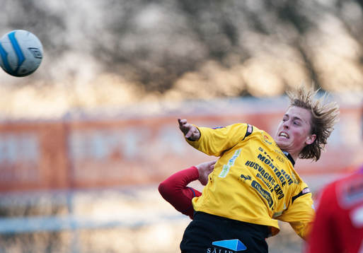 Mjällbys Robin Strömberg  i en träningsmatch mellan