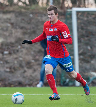 Helsingborgs Juha Hakola i en träningsmatch mellan