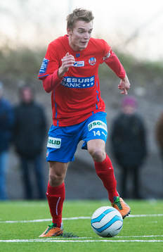 Helsingborgs Erik Kronholm i en träningsmatch mellan