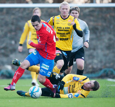 Helsingborgs Granit Sherifi i en träningsmatch mellan