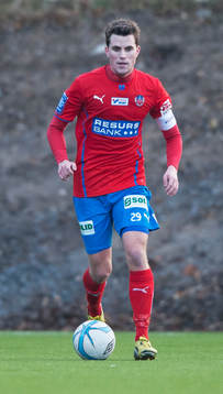 Helsingborgs Jesper Björkman i en träningsmatch mellan