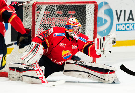 målvakt Adam Reideborn räddar pucken