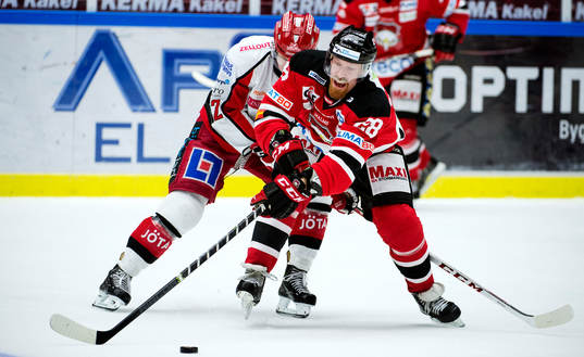 Almtunas Martin Karlsson och Malmö Redhawks  Jens Olsson