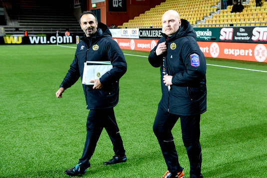 Elfsborgs tränare Klas Ingesson och Jan Mian går ut för