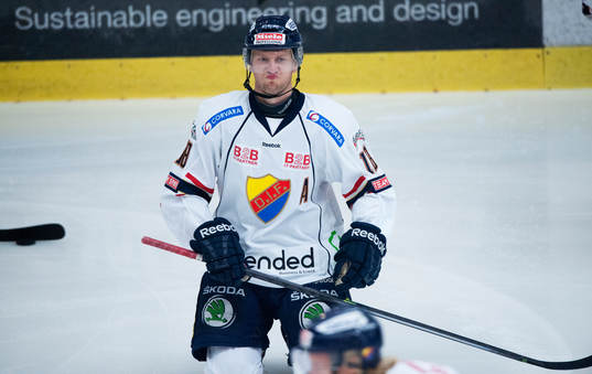Djurgårdens Michael Holmqvist  i ishockeymatchen i