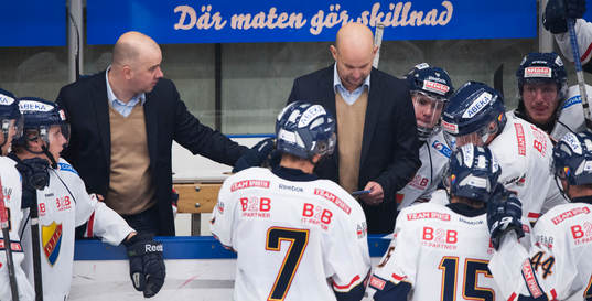 Djurgårdens tränare Tony Zabel och Stefan Nyman  i