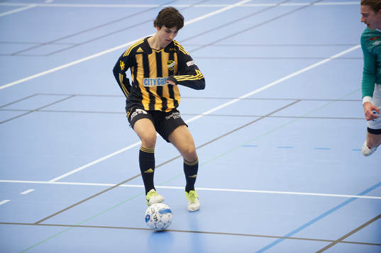 IFK Hässleholms Mert Yanev i matchen i  innefotboll i