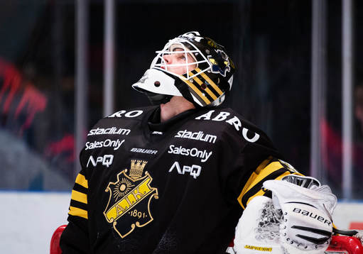 s målvakt Alexander Hamberg deppar