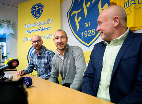 Falkenbergs klubbchef Patrik Lundgren och sportchef Håkan