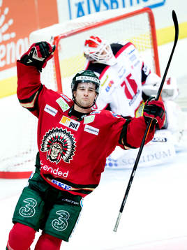 Frölundas Evan McGrath jublar